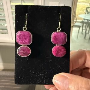 Elegant Ruby Stone Drop Earrings